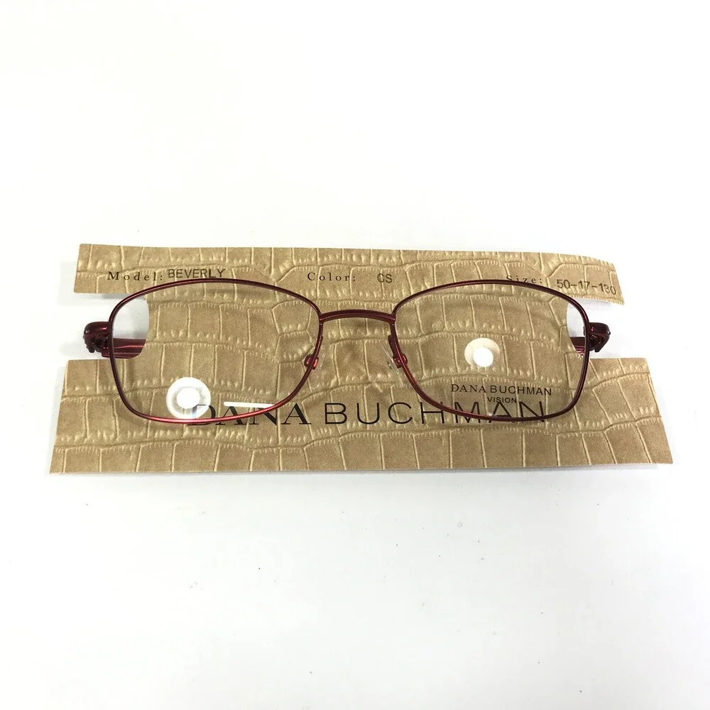 Dana Buchman Eyeglasses Frames BEVERLY CS Red Cat Eye Full Rim 50-17-130